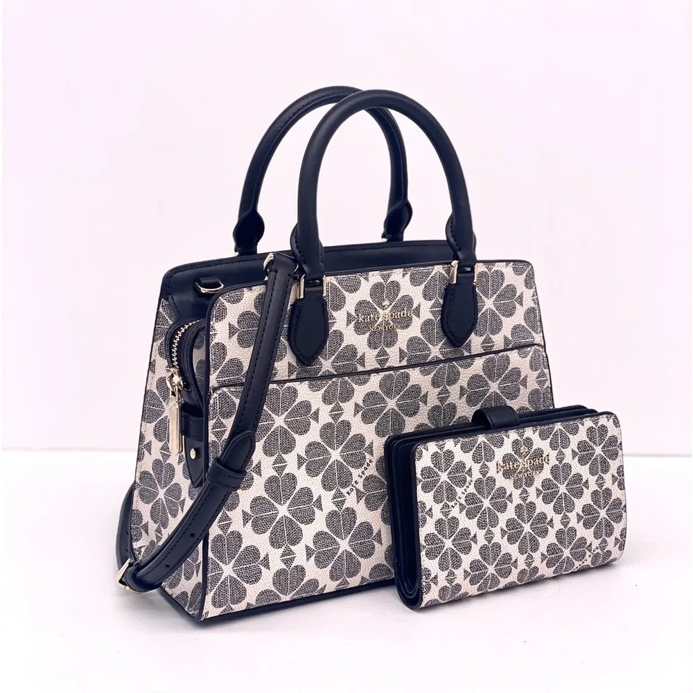 Kate Spade Signature Spade Flower Small Satchel Crossbody and Wallet Set